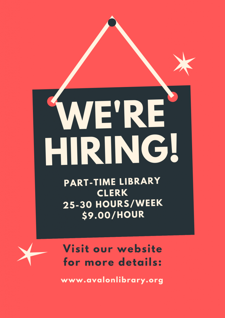 Employment Opportunities Avalon Public Library
